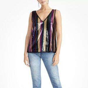 Rachel Roy Womens Sequined Cami